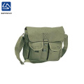 wholesale durable army green canvas military messenger bag